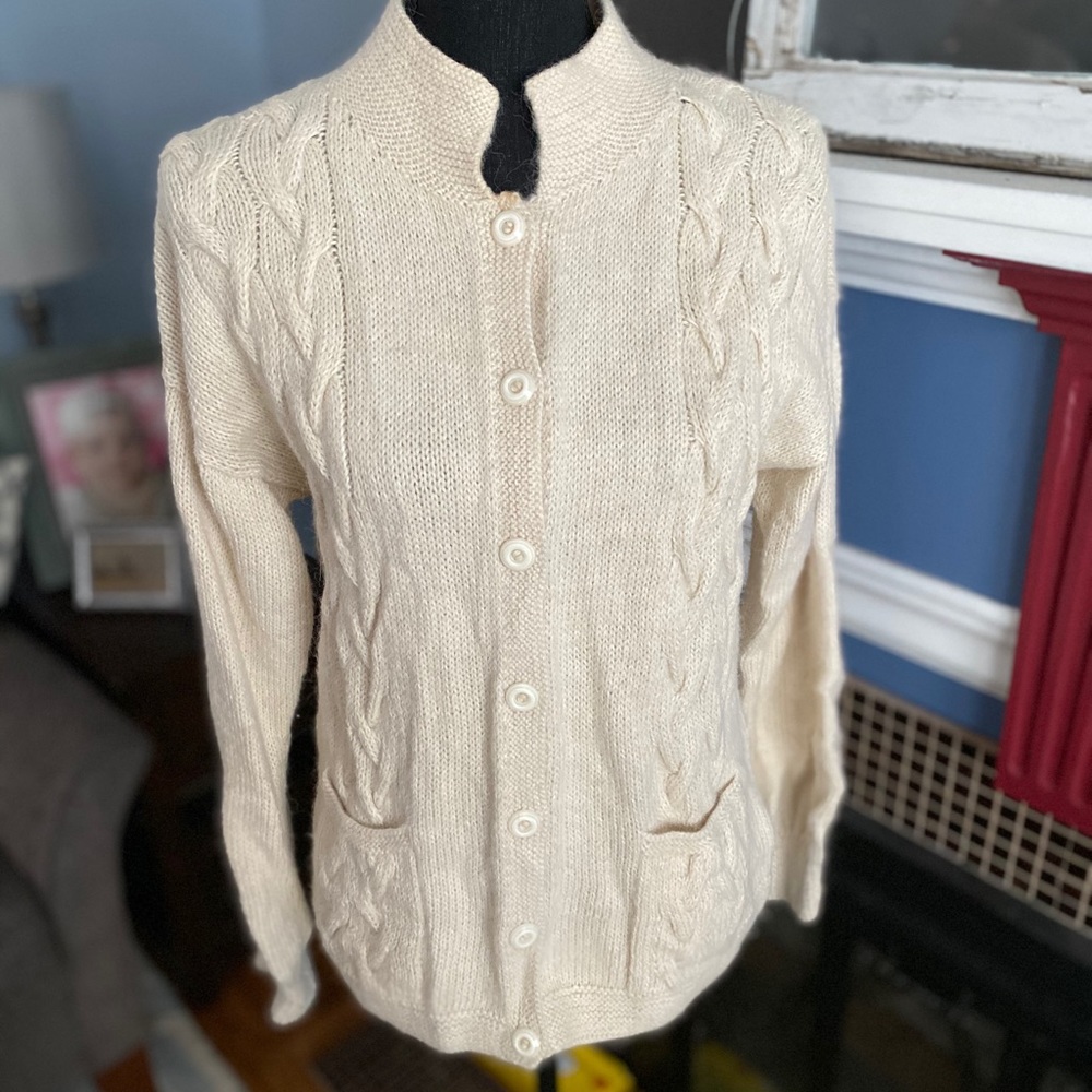 Minkha Hand Knit Sweater, sz S, 100% alpaca